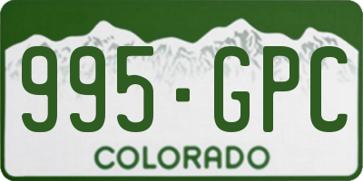 CO license plate 995GPC