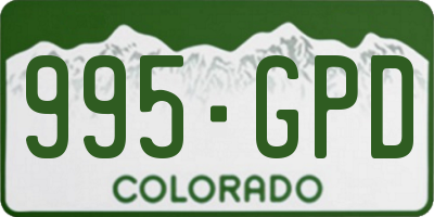 CO license plate 995GPD