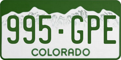 CO license plate 995GPE