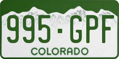 CO license plate 995GPF