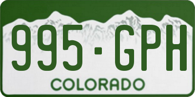 CO license plate 995GPH
