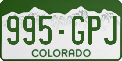 CO license plate 995GPJ