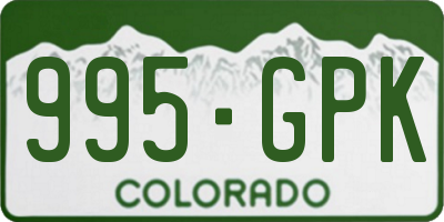 CO license plate 995GPK