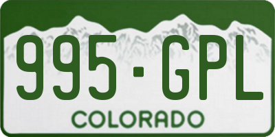 CO license plate 995GPL