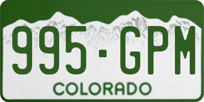 CO license plate 995GPM