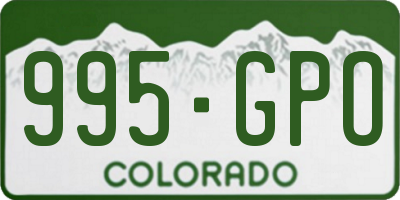 CO license plate 995GPO