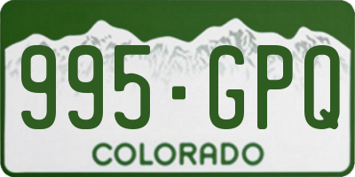 CO license plate 995GPQ