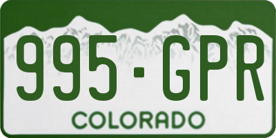 CO license plate 995GPR