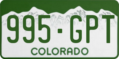 CO license plate 995GPT