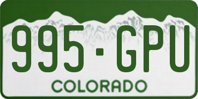 CO license plate 995GPU