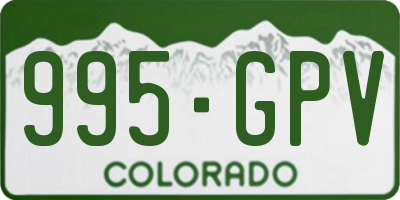 CO license plate 995GPV