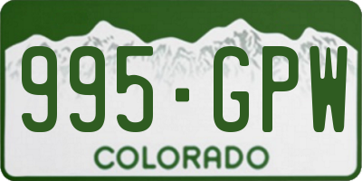 CO license plate 995GPW