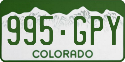 CO license plate 995GPY