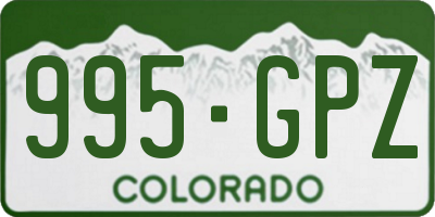 CO license plate 995GPZ