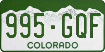 CO license plate 995GQF