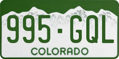 CO license plate 995GQL