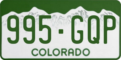 CO license plate 995GQP