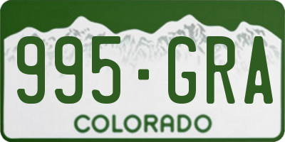 CO license plate 995GRA
