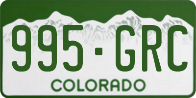 CO license plate 995GRC