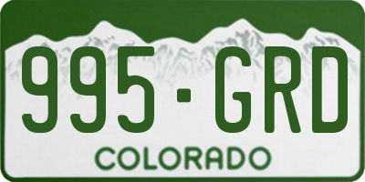 CO license plate 995GRD