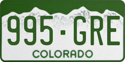 CO license plate 995GRE