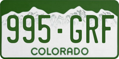 CO license plate 995GRF