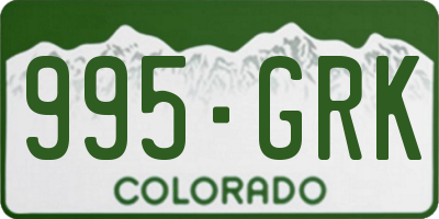 CO license plate 995GRK