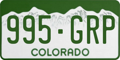 CO license plate 995GRP