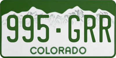 CO license plate 995GRR