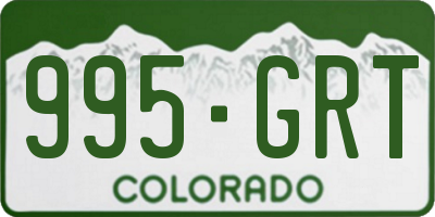 CO license plate 995GRT
