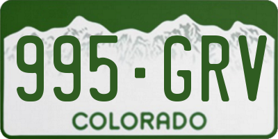 CO license plate 995GRV