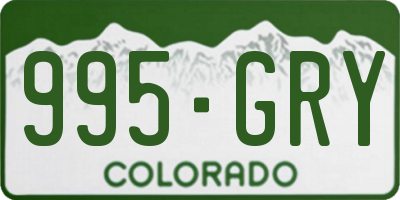 CO license plate 995GRY