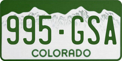 CO license plate 995GSA