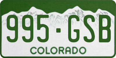 CO license plate 995GSB