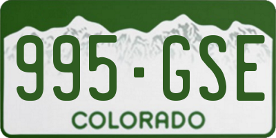 CO license plate 995GSE