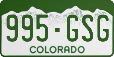 CO license plate 995GSG