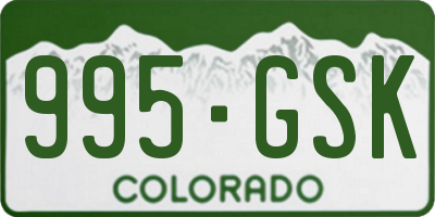 CO license plate 995GSK