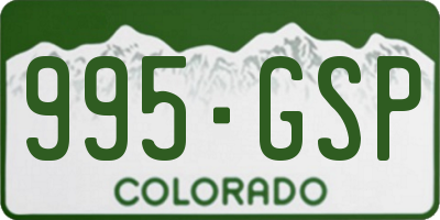 CO license plate 995GSP