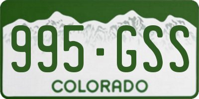 CO license plate 995GSS