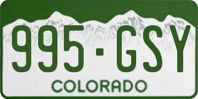 CO license plate 995GSY
