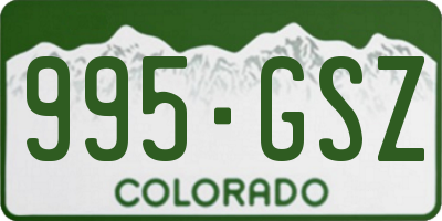 CO license plate 995GSZ