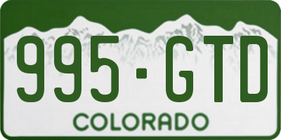 CO license plate 995GTD