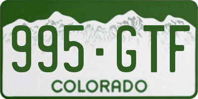 CO license plate 995GTF