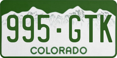CO license plate 995GTK