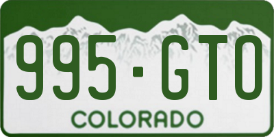 CO license plate 995GTO