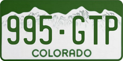 CO license plate 995GTP
