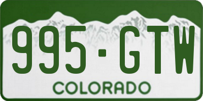 CO license plate 995GTW