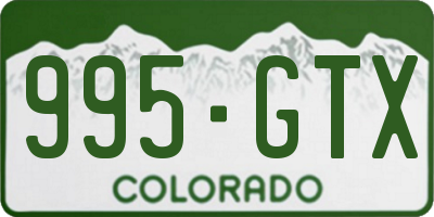 CO license plate 995GTX