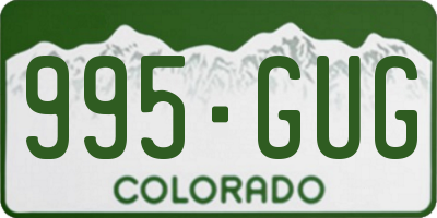 CO license plate 995GUG
