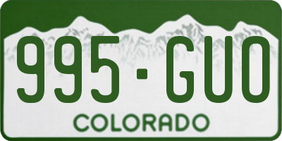 CO license plate 995GUO